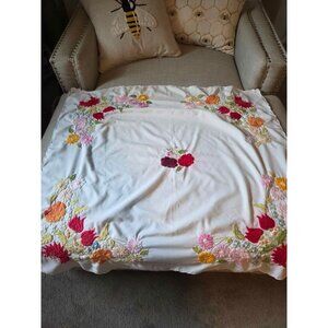 Vintage embroidered tablecloth Spring!